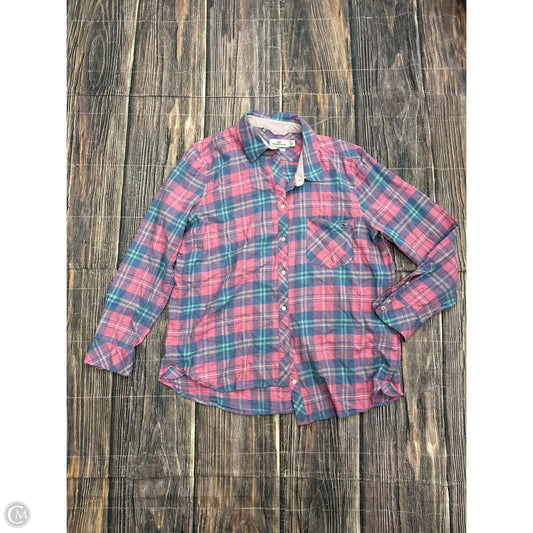 Top Long Sleeve By Vineyard Vines In Plaid Pattern, Size: 14