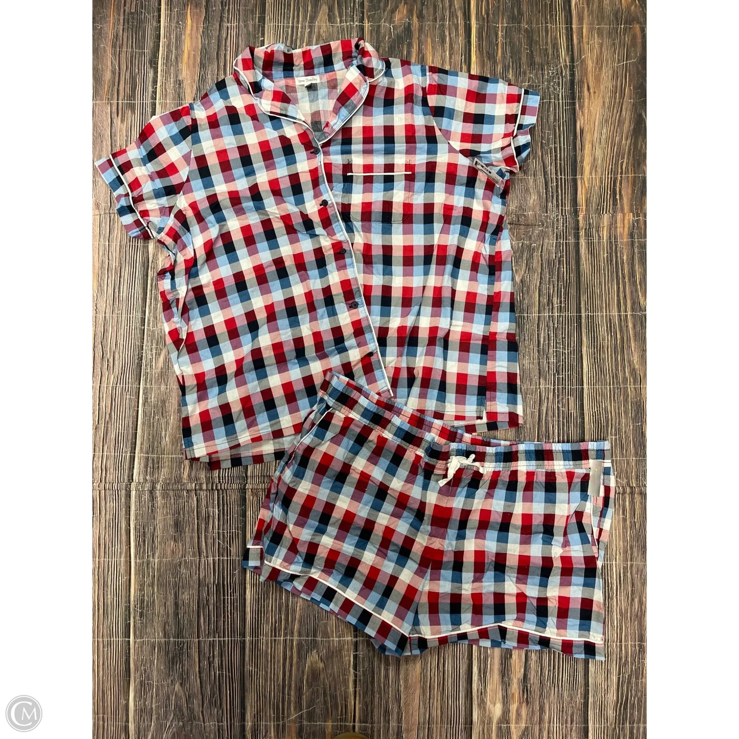 Pajamas 2pc By Vera Bradley In Blue & Red & White, Size: 3x