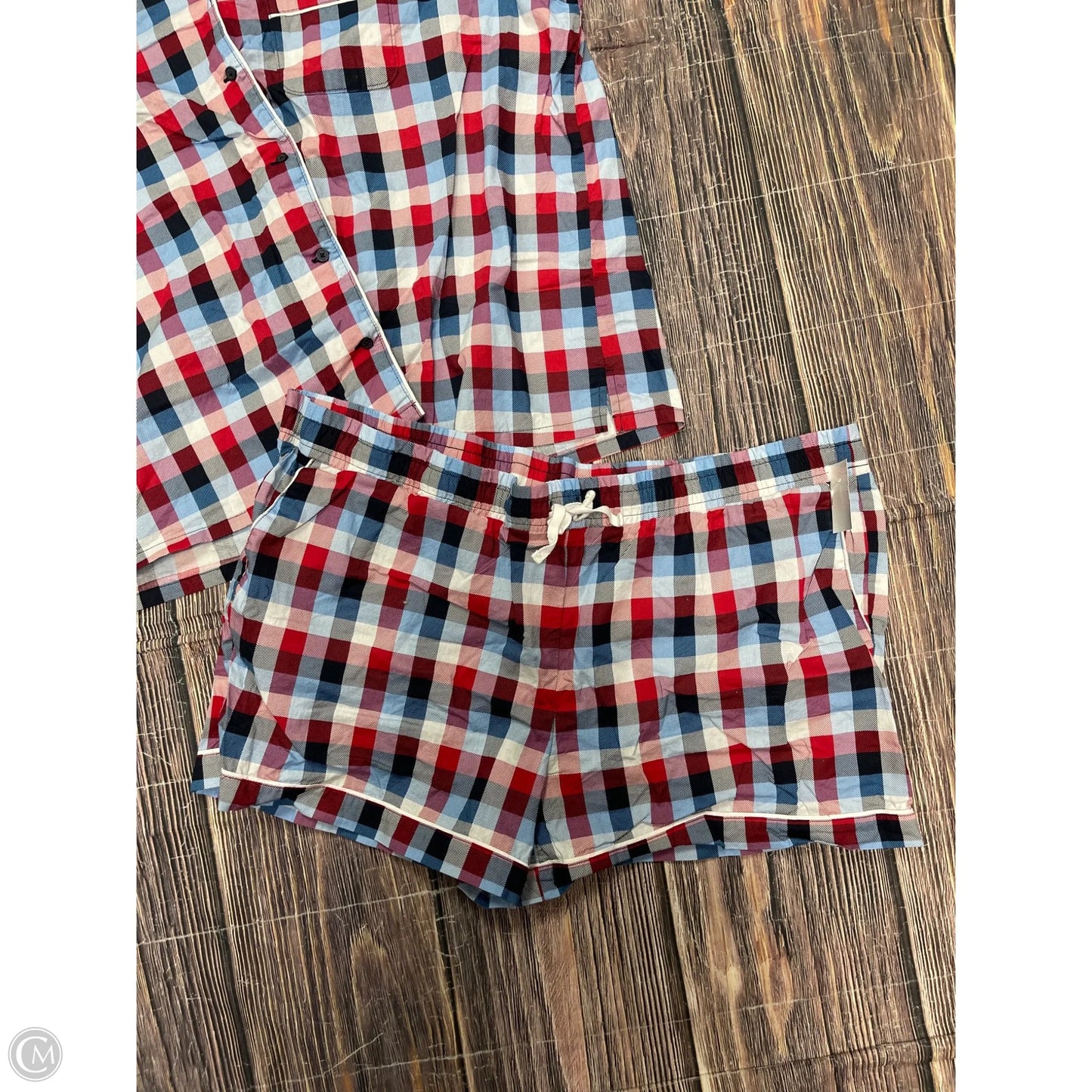 Pajamas 2pc By Vera Bradley In Blue & Red & White, Size: 3x