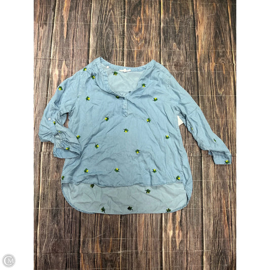 Top Long Sleeve By Jane And Delancey In Blue, Size: 1x