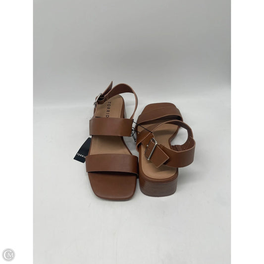 Sandals Heels Block By Torrid In Brown, Size: 6.5