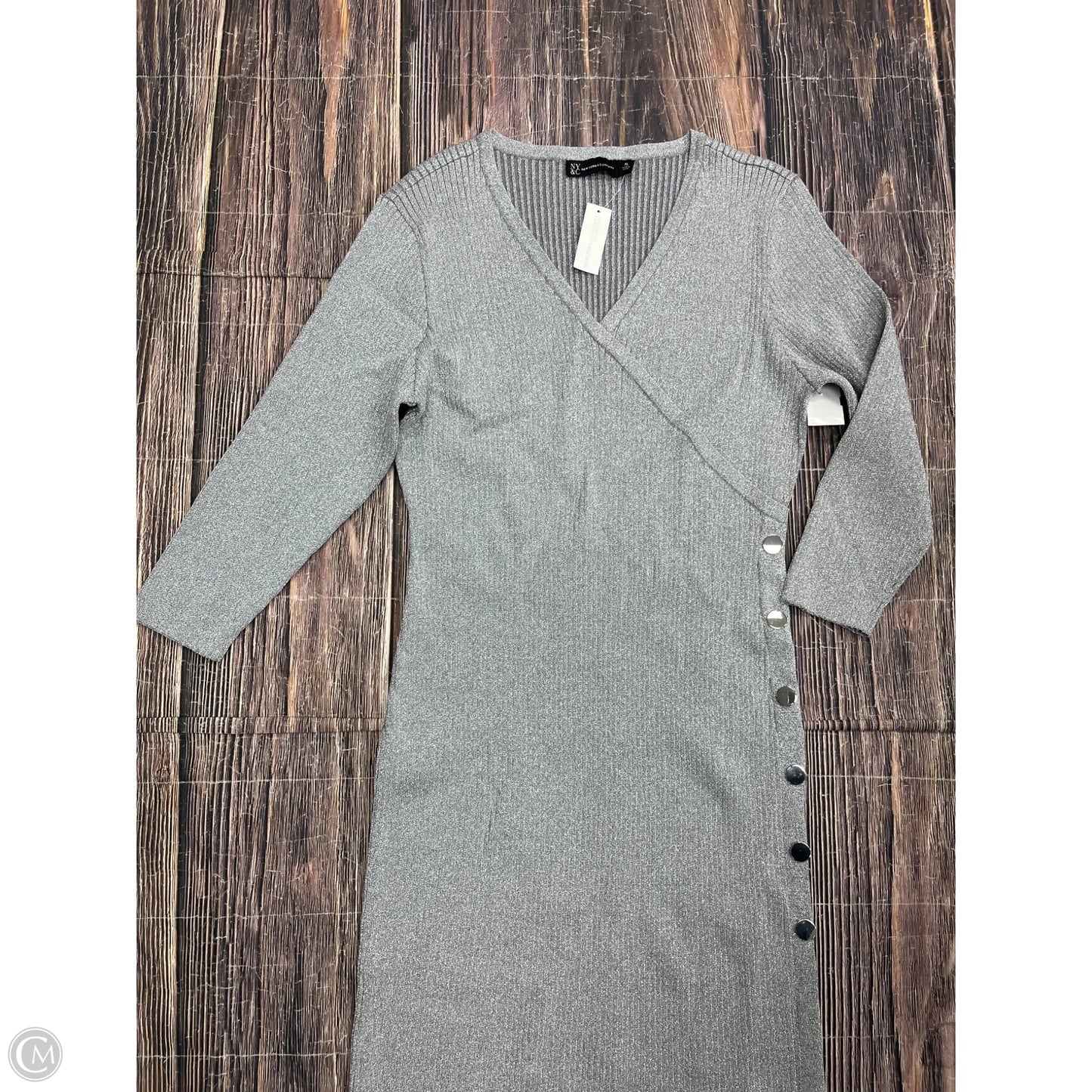 Dress Casual Maxi By New York And Co In Silver, Size: Xl