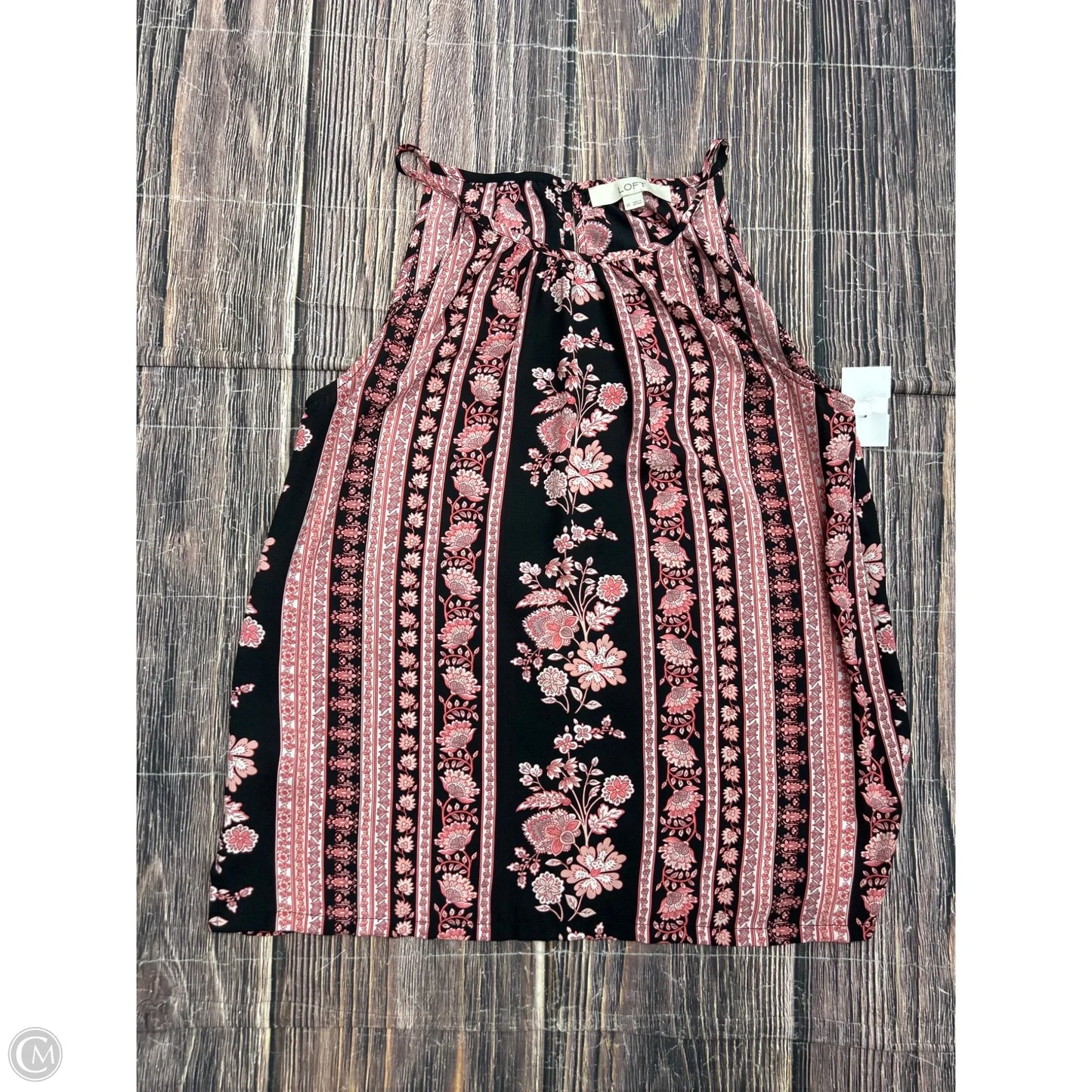 Tank Top By Loft In Black & Pink, Size: Xs