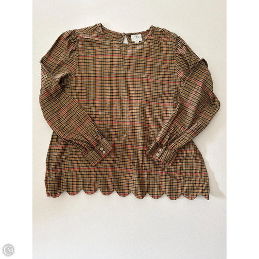 Top Long Sleeve By St Johns Bay In Yellow, Size: L