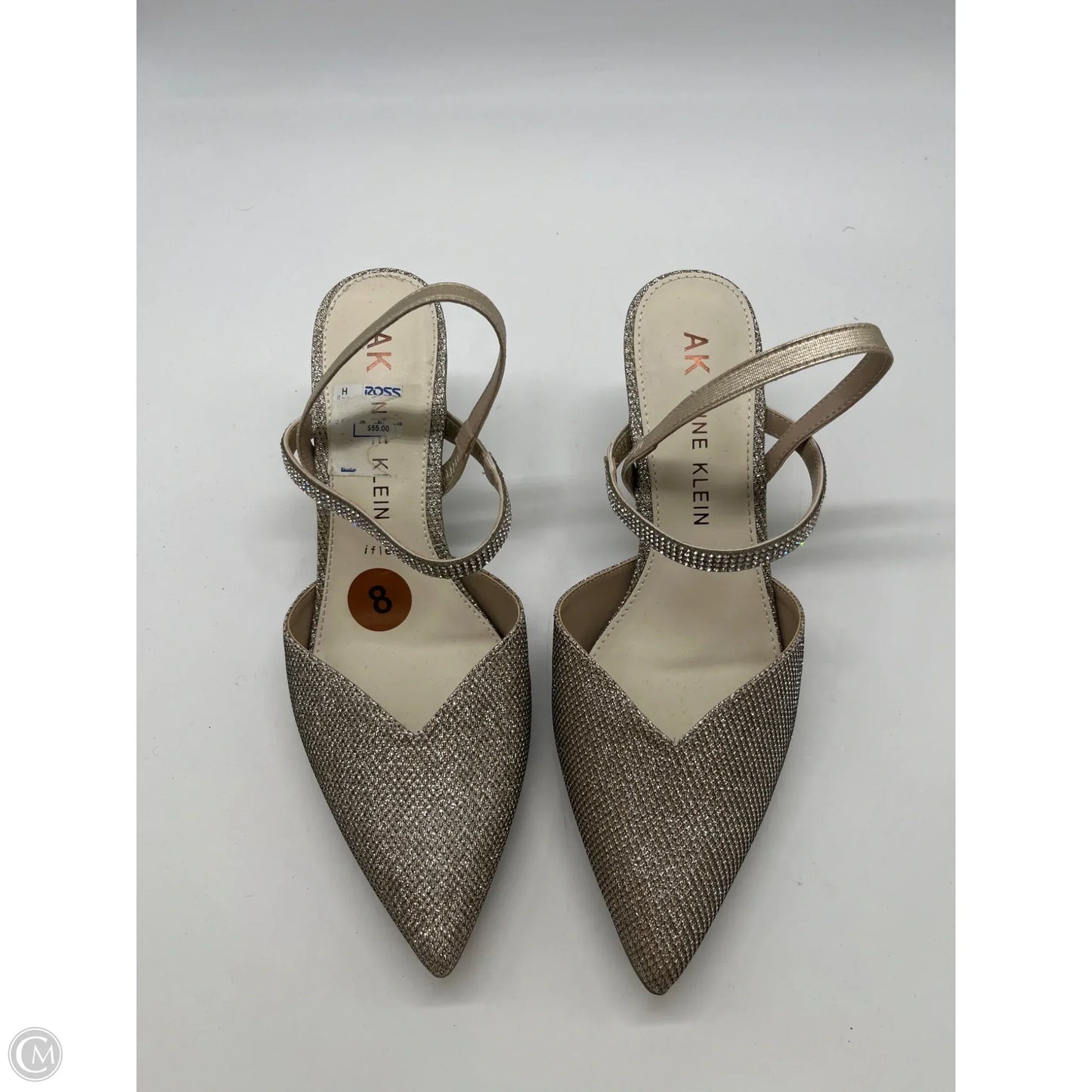 Sandals Heels Kitten By Anne Klein In Gold, Size: 8