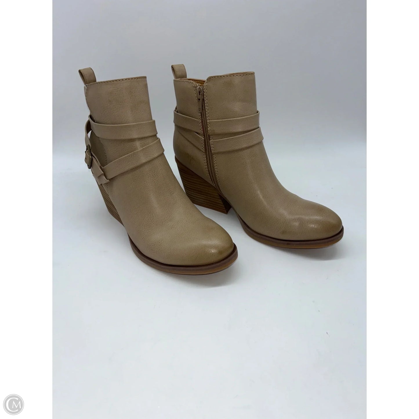 Boots Ankle Heels By Korks In Tan, Size: 6.5