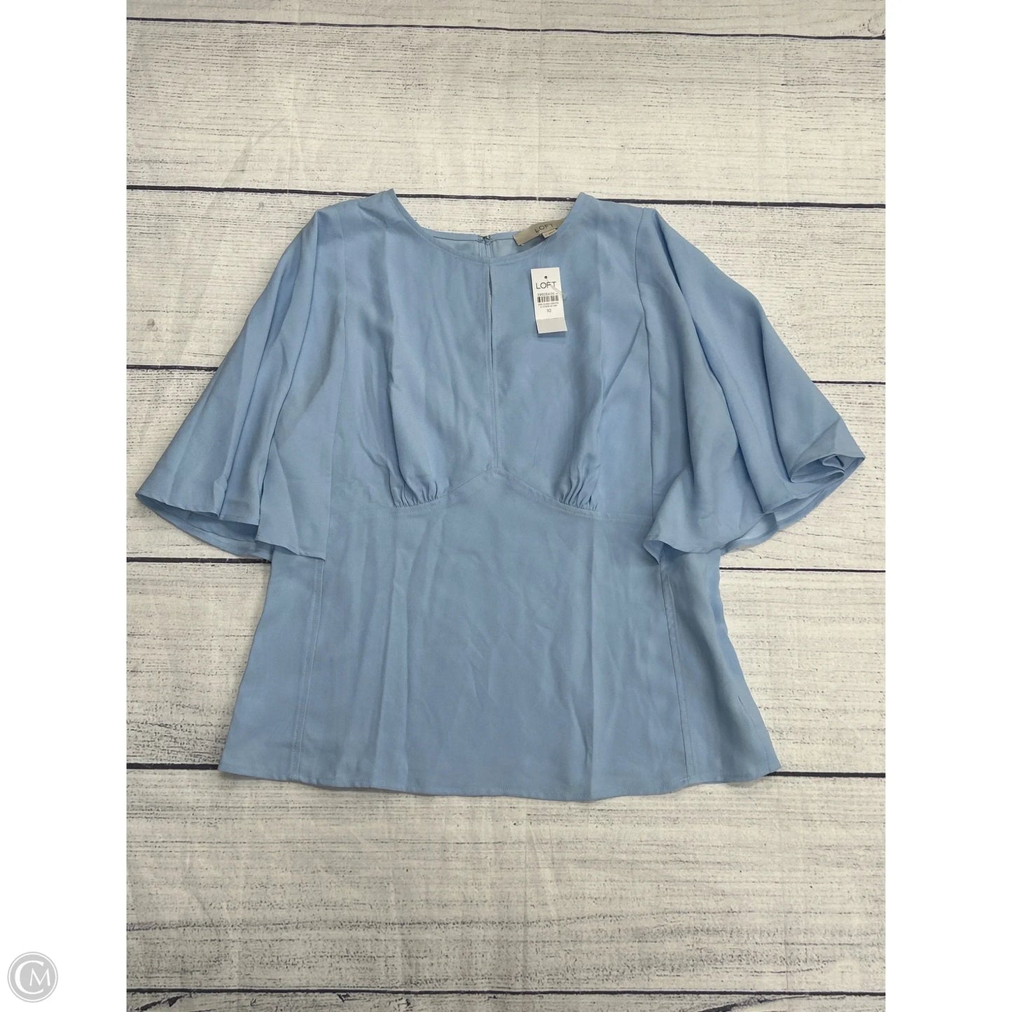 Top Short Sleeve By Loft In Blue, Size: 10