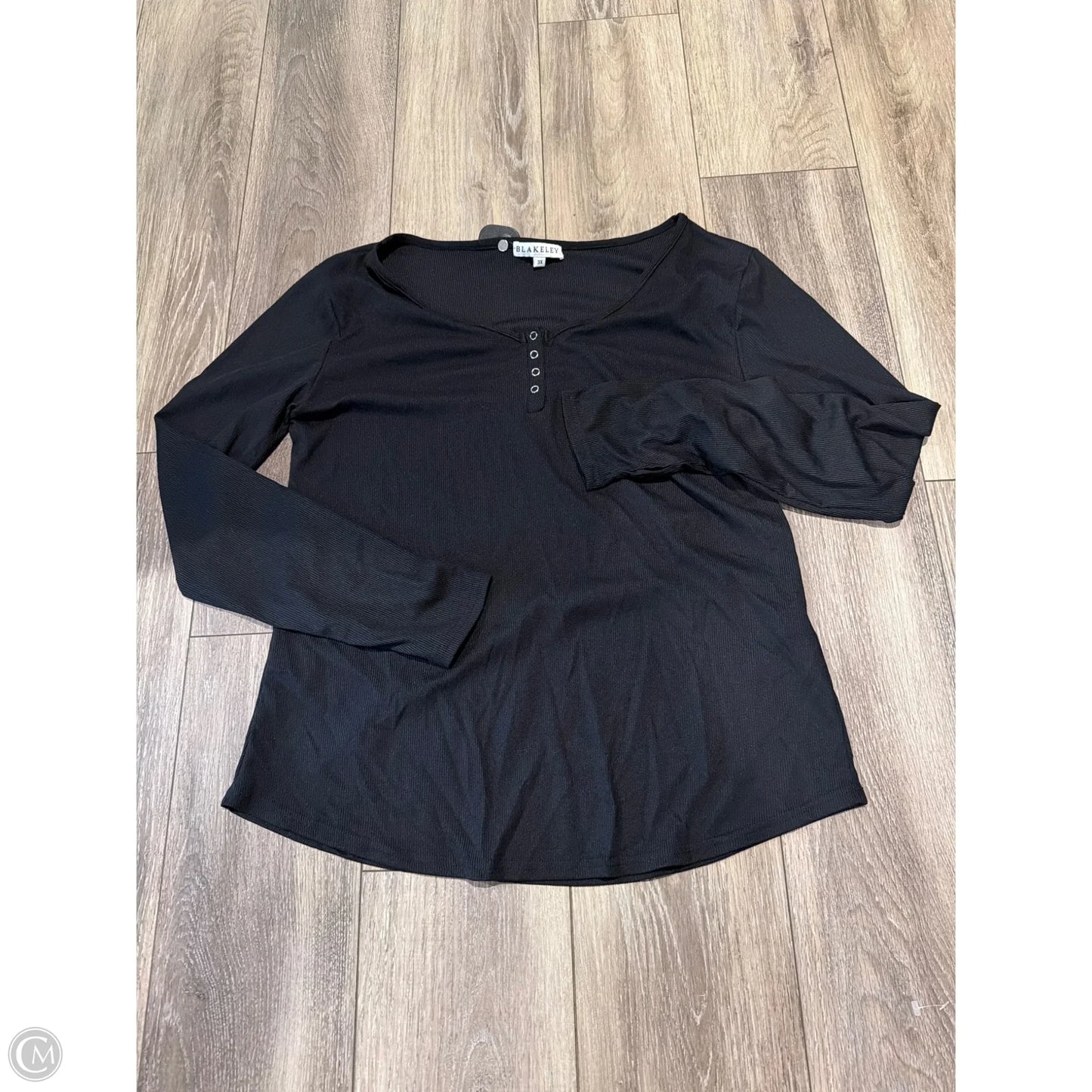 Top Long Sleeve By Blakeley In Black, Size: 3x