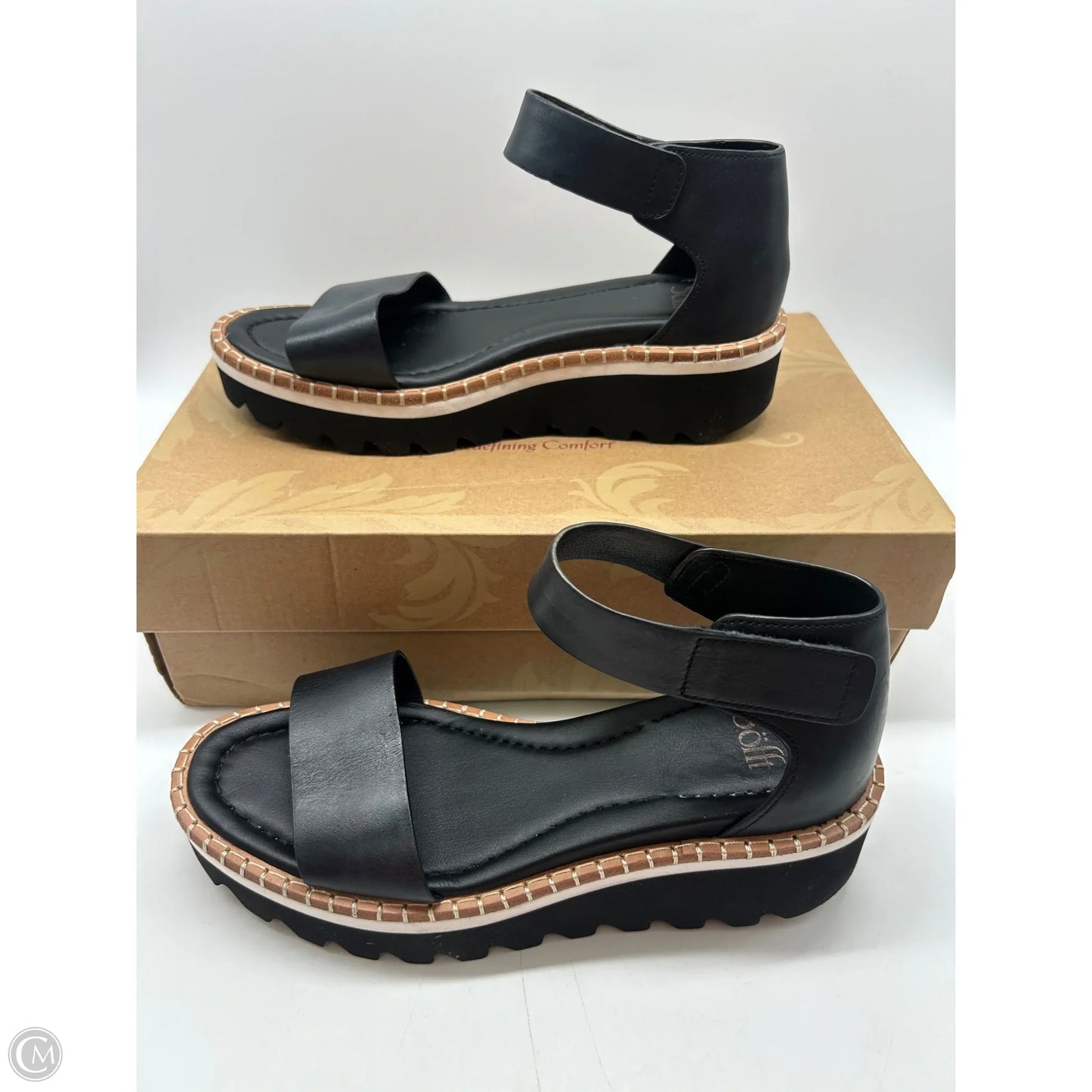 Sandals Heels Platform By Sofft In Black, Size: 8
