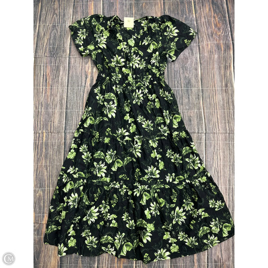 Dress Casual Maxi By Anthropologie In Black & Green, Size: Xl