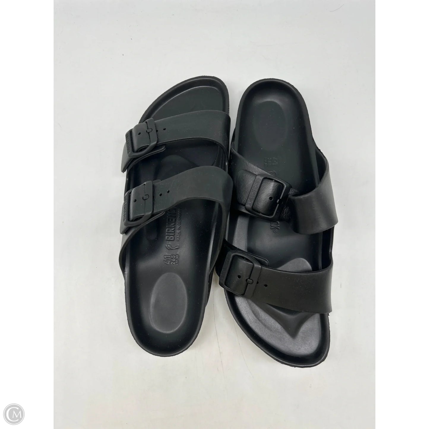 Sandals Flats By Birkenstock In Black, Size: 10