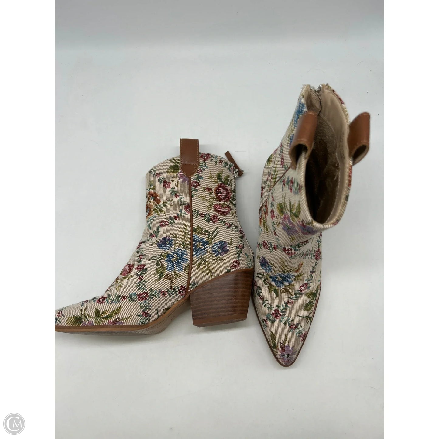 Boots Ankle Heels By Altard State In Floral Print, Size: 7.5