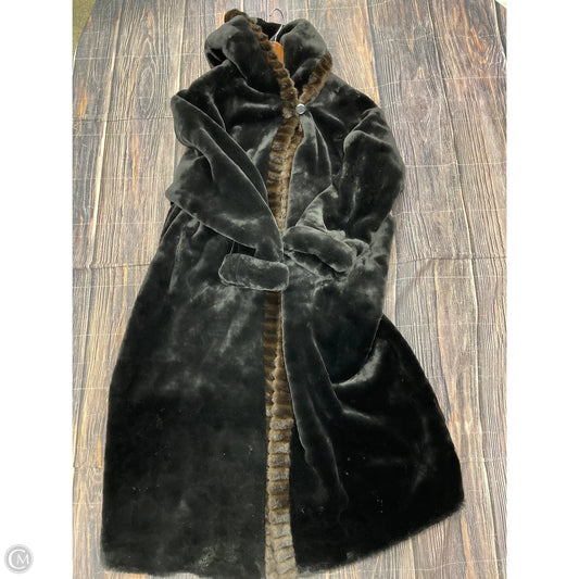 Coat Faux Fur & Sherpa By Gallery In Black & Brown, Size: 2x
