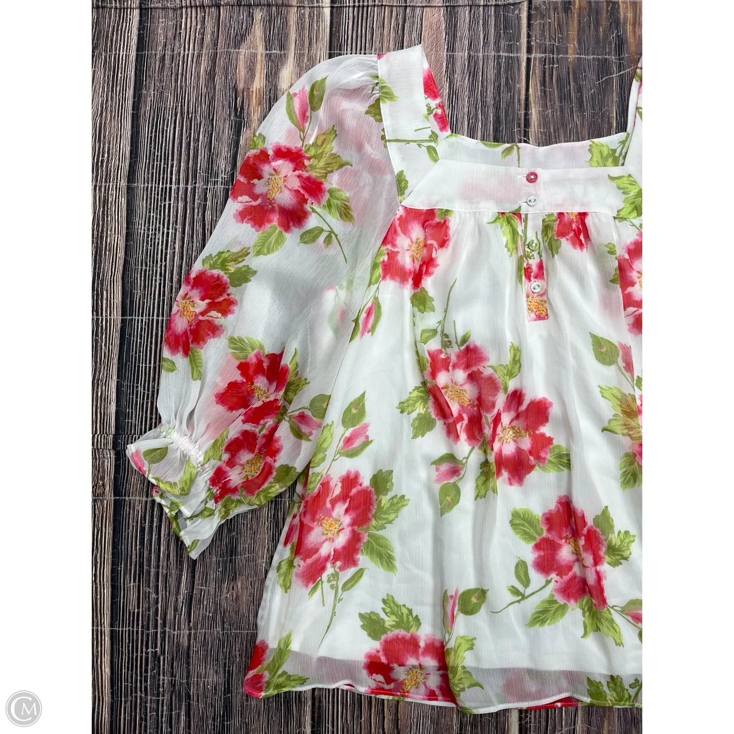 Top Long Sleeve By Lc Lauren Conrad In Floral Print, Size: L
