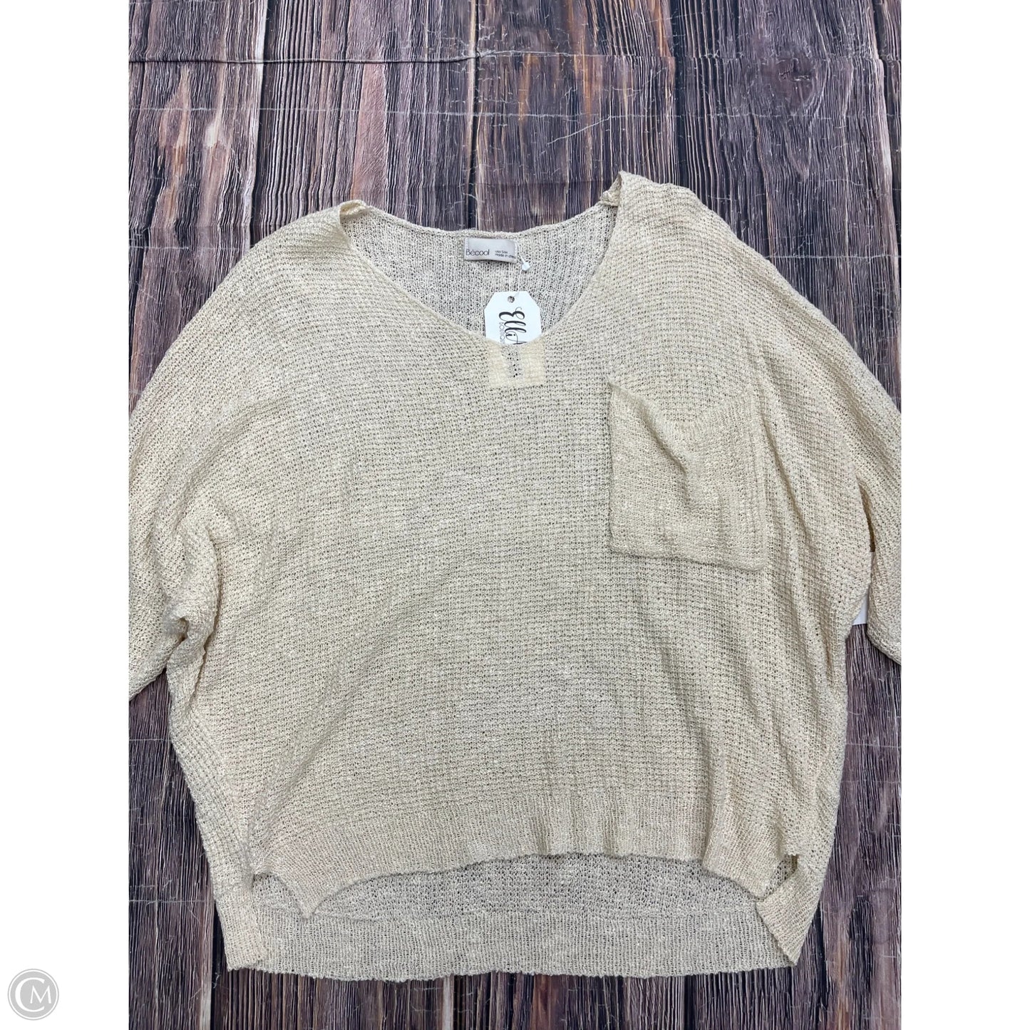 Sweater By Be Cool In Cream, Size: S