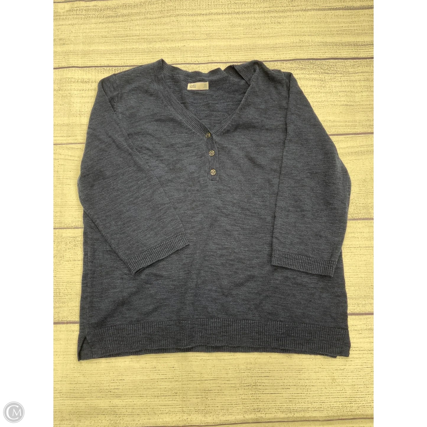 Sweater Cardigan By Croft And Barrow In Navy, Size: Xxl