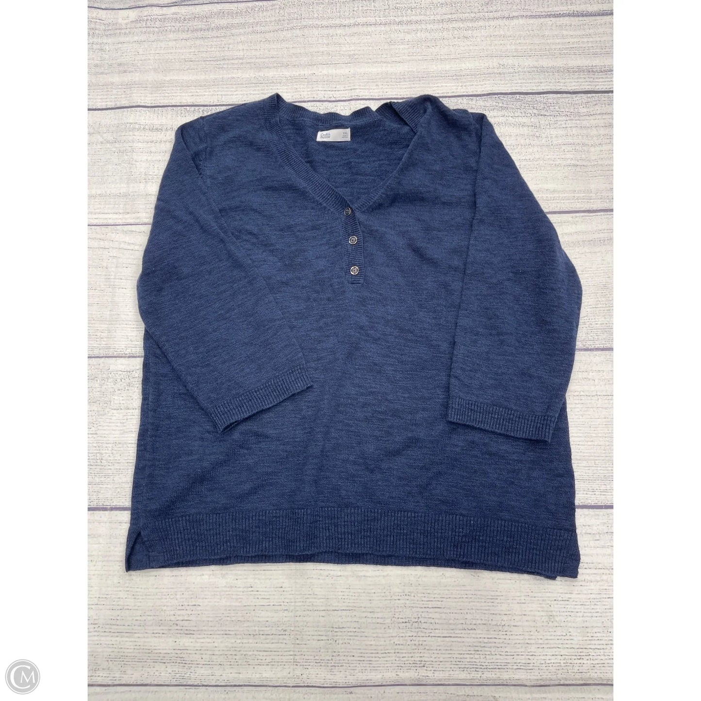 Sweater Cardigan By Croft And Barrow In Navy, Size: Xxl