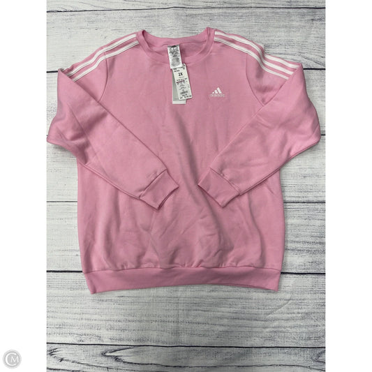 Athletic Sweatshirt Crewneck By Adidas In Pink, Size: 2x