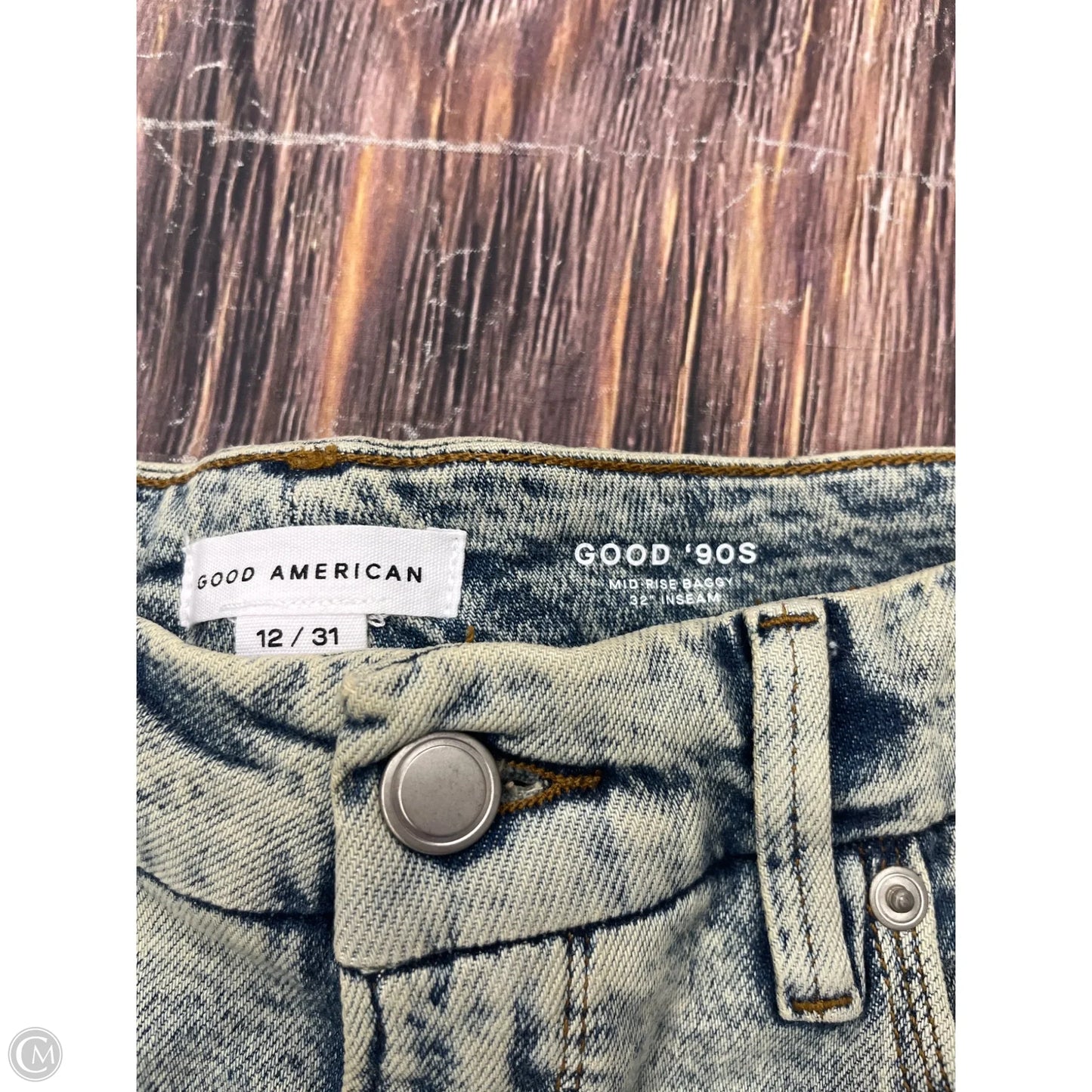 Jeans Wide Leg By Good American In Blue, Size: 12
