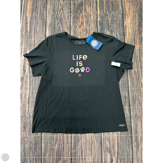 Top Short Sleeve By Life Is Good In Grey, Size: 2x