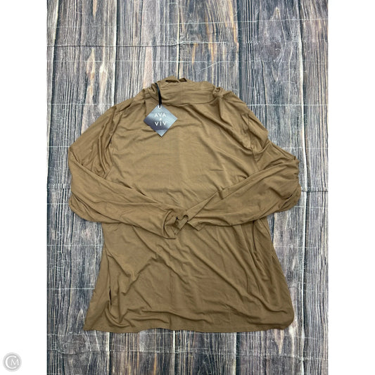 Top Long Sleeve By Ava & Viv In Brown, Size: 3x