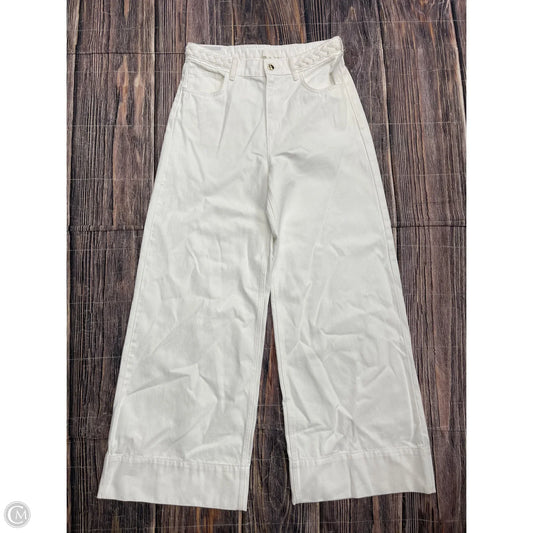 Jeans Wide Leg By H&m In White, Size: 8
