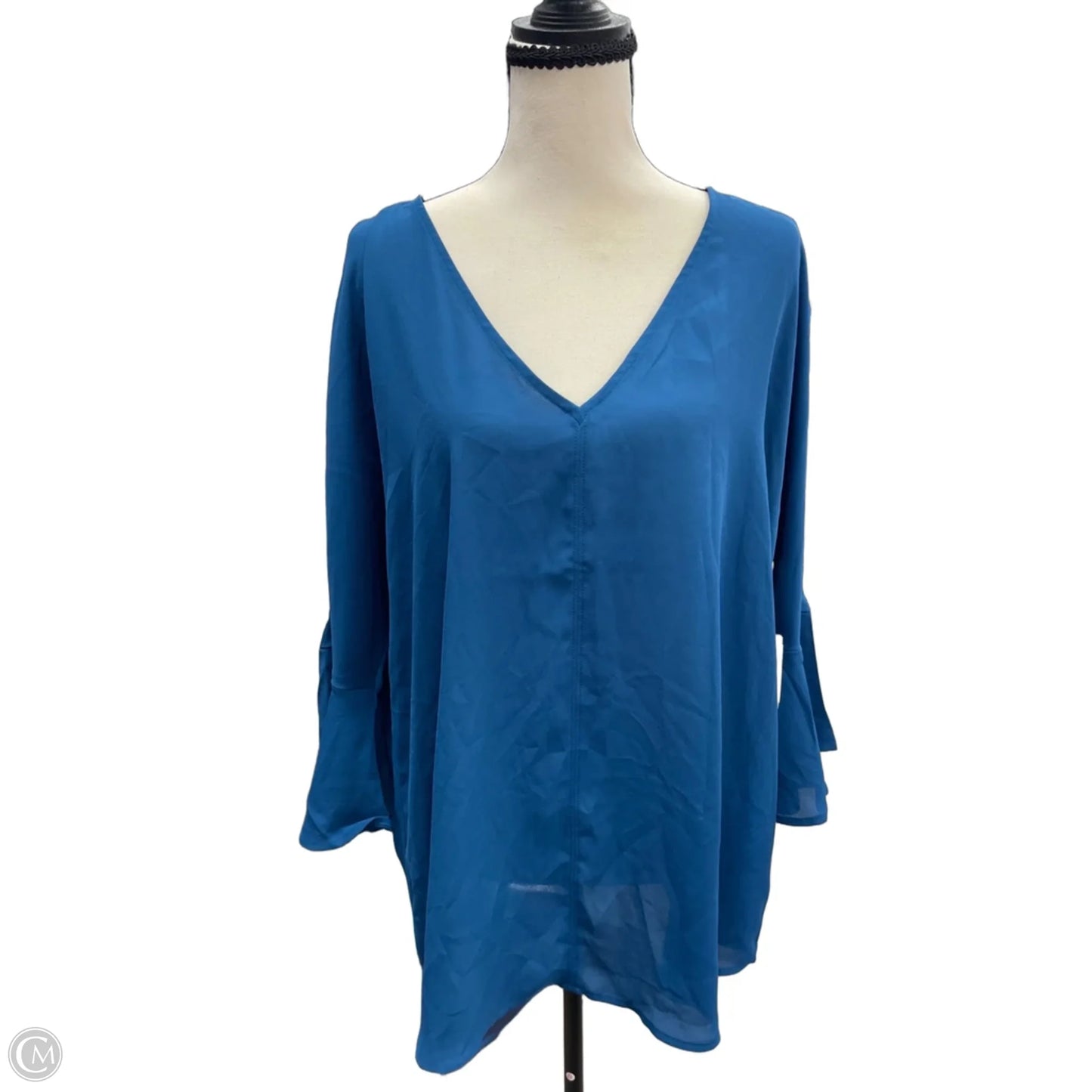 Top 3/4 Sleeve By Chaus In Blue, Size: Xl