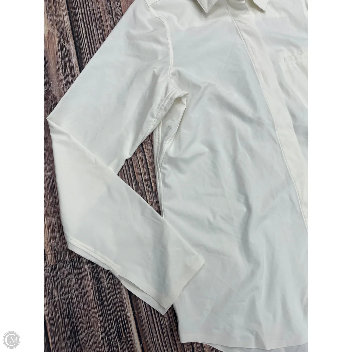 Athletic Top Long Sleeve Collar By Athleta In Cream, Size: Xxs