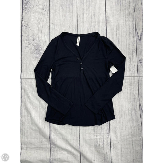 Athletic Top Long Sleeve Collar By Athleta In Black, Size: M