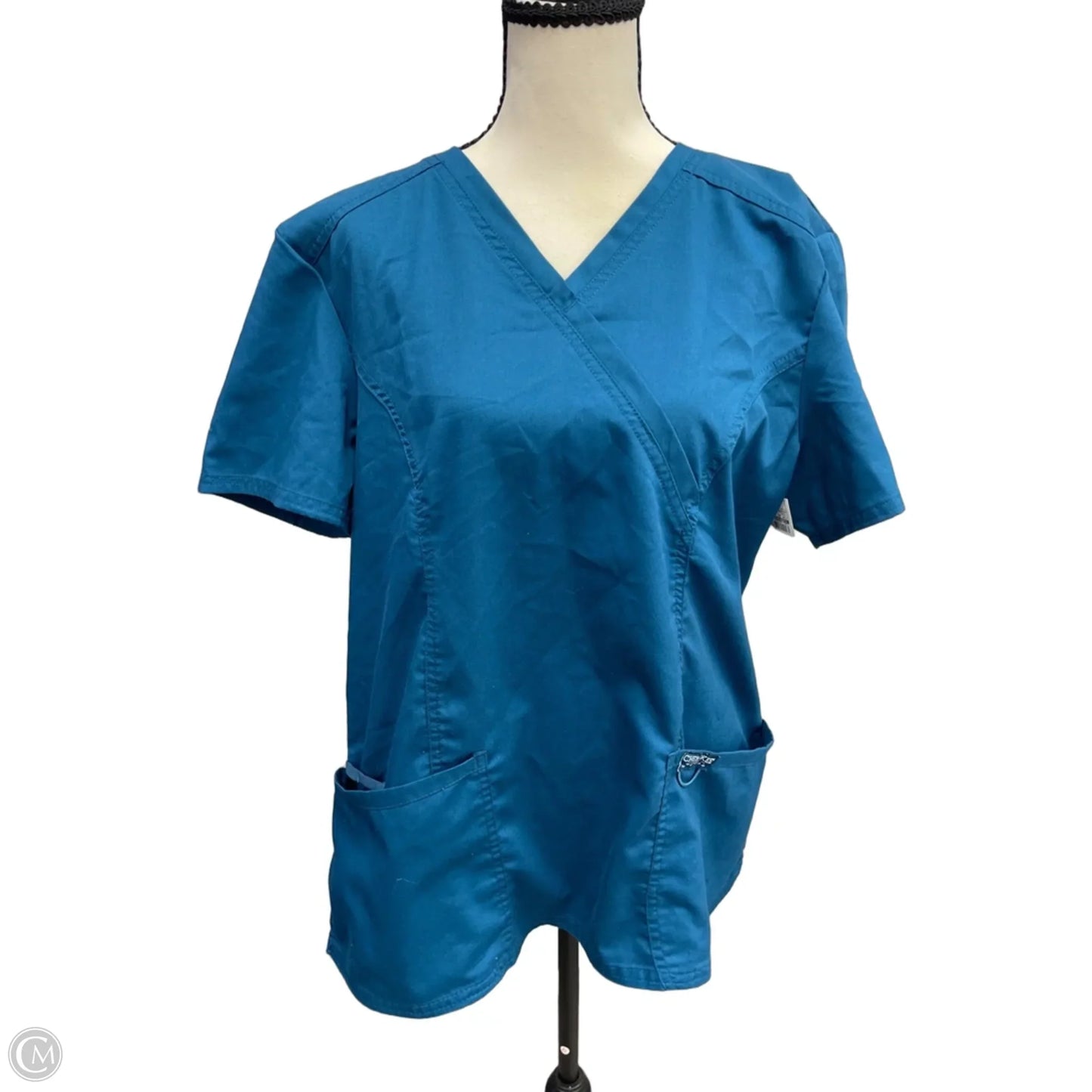 Top Short Sleeve By Cherokee In Teal, Size: L