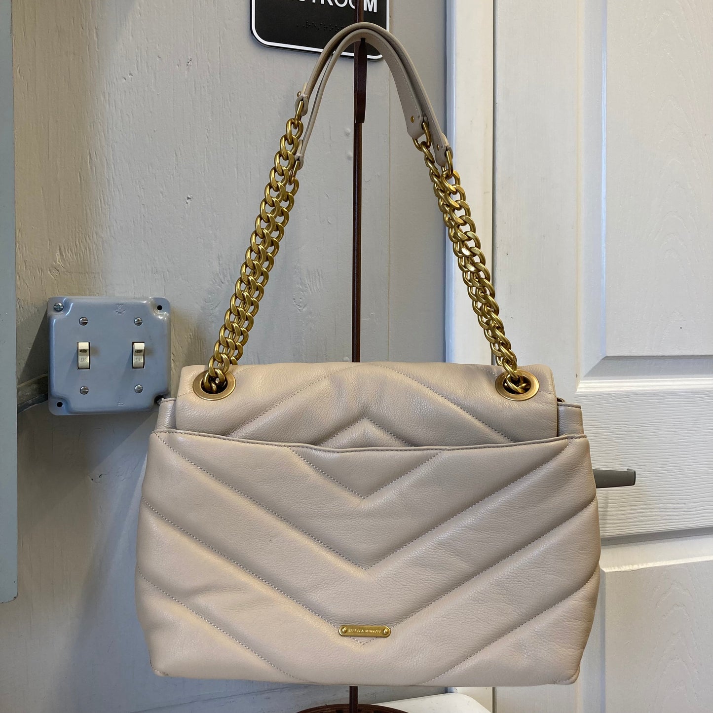 Handbag Designer By Rebecca Minkoff In Beige, Size:Large