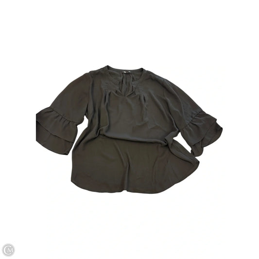 Blouse 3/4 Sleeve By Roz And Ali In Black, Size: Xl
