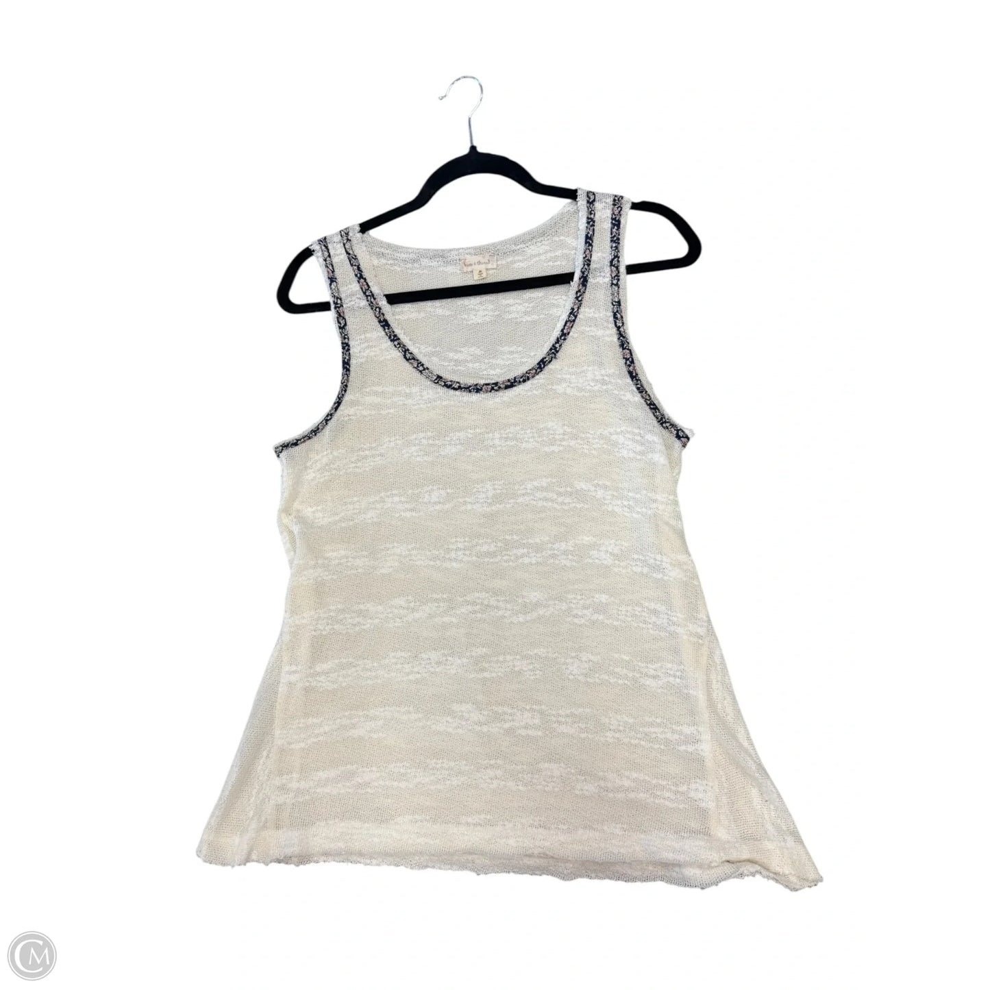 Top Sleeveless By Hem & Thread In Cream, Size: M