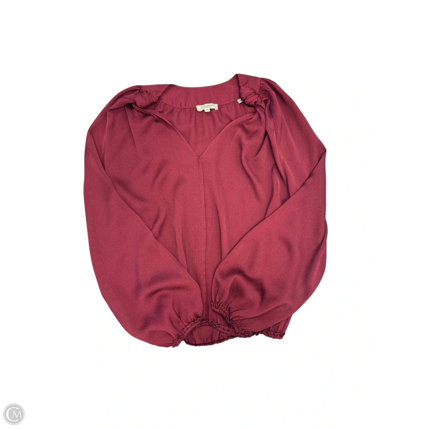 Blouse Long Sleeve By Max Studio In Maroon, Size: Xs