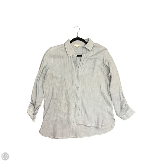 Blouse Long Sleeve By Anne Klein In Blue, Size: S