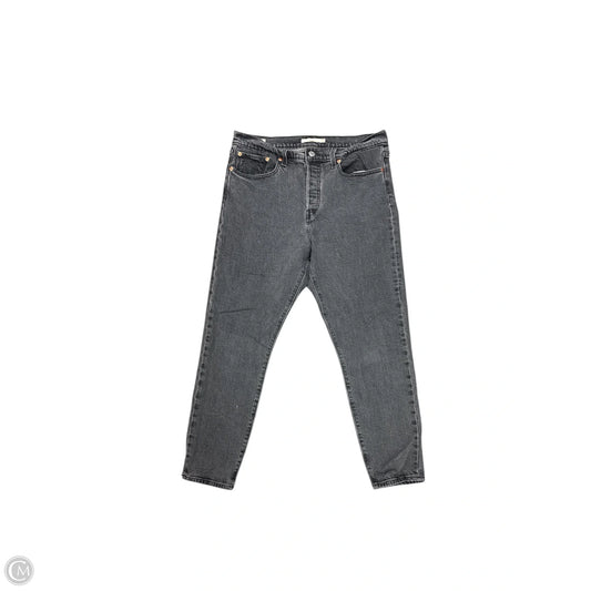 Jeans Wide Leg By Levis In Black Denim, Size: 12