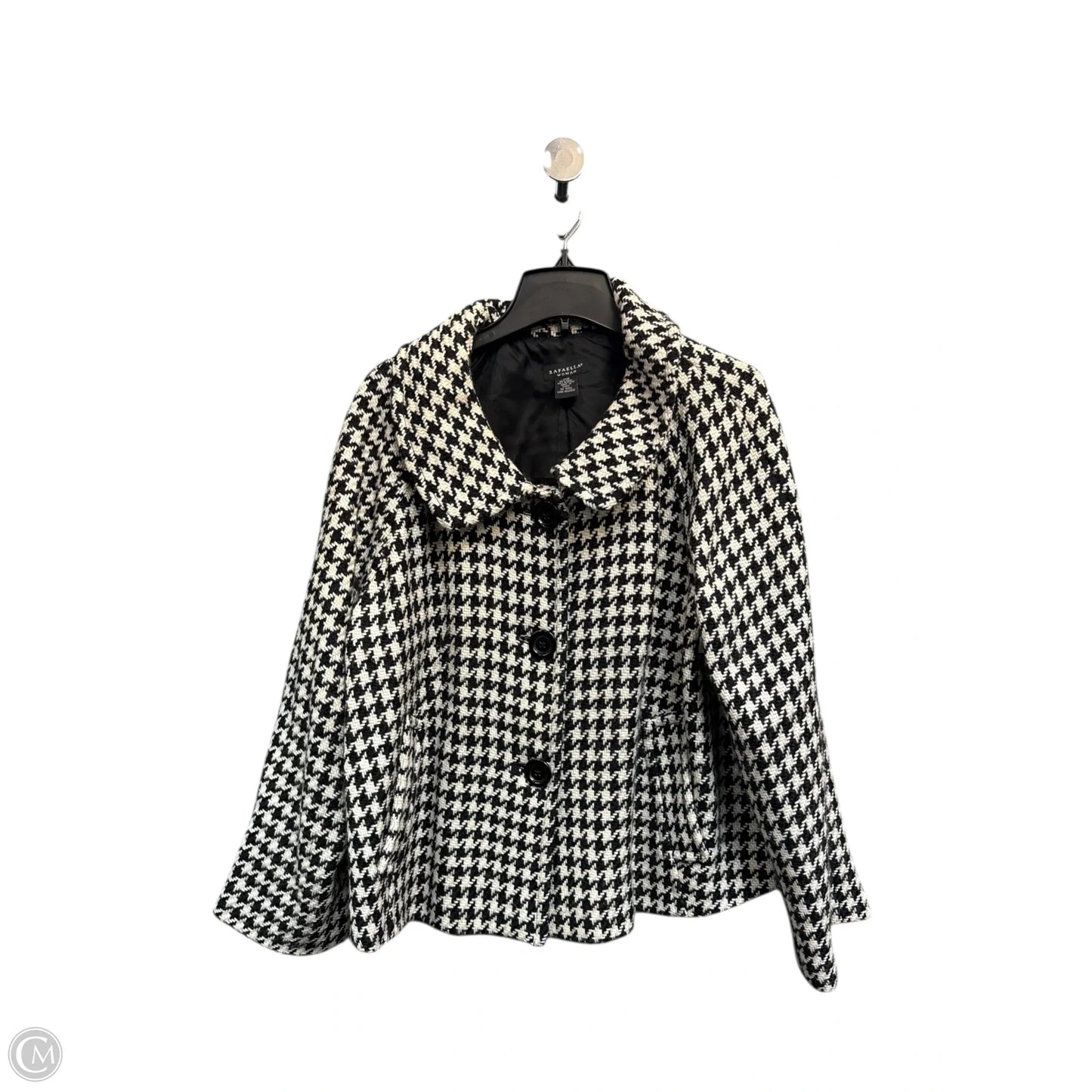 Coat Peacoat By Rafaella In Black & White, Size: 16