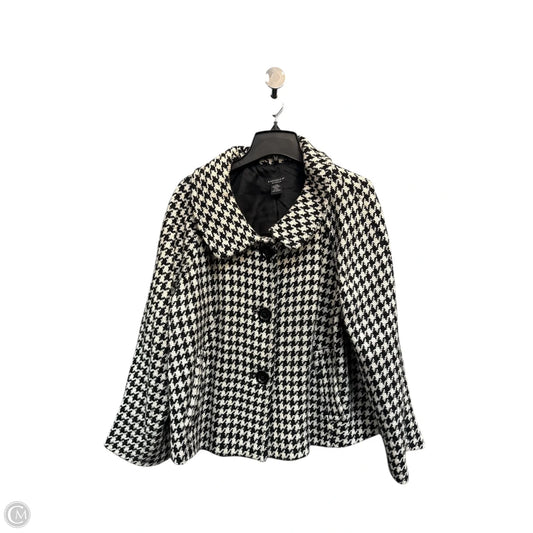 Coat Peacoat By Rafaella In Black & White, Size: 16