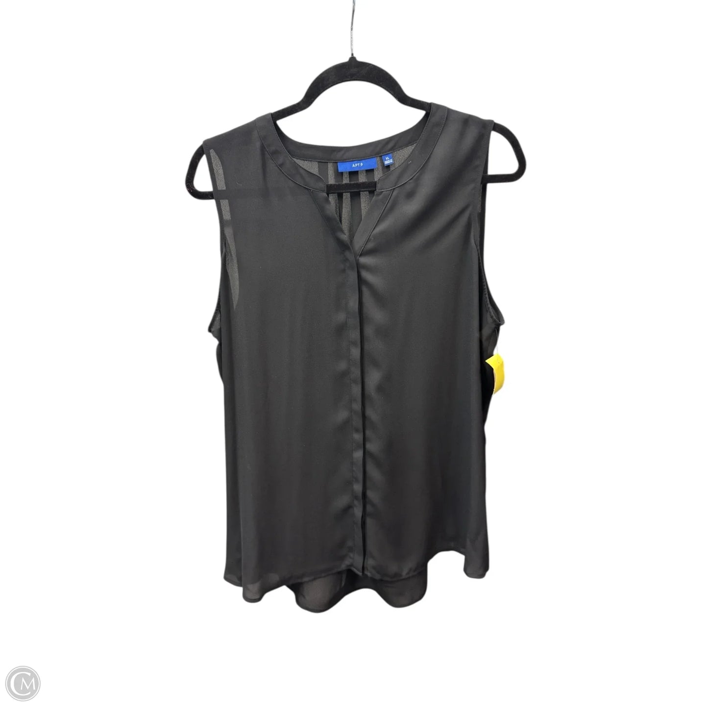 Blouse Sleeveless By Apt 9 In Black, Size: Xl