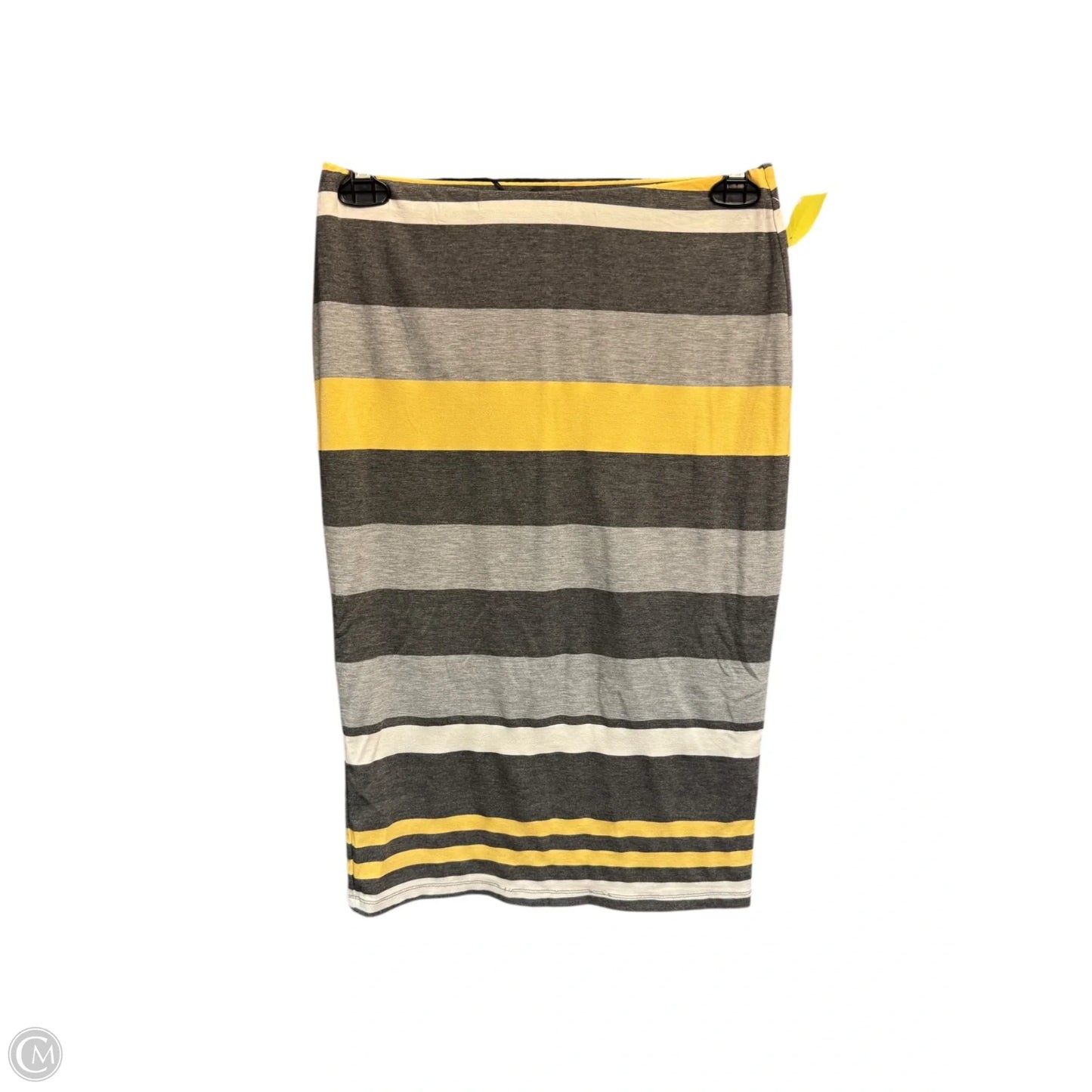 Skirt Midi By Bobeau In Grey & Yellow, Size: M