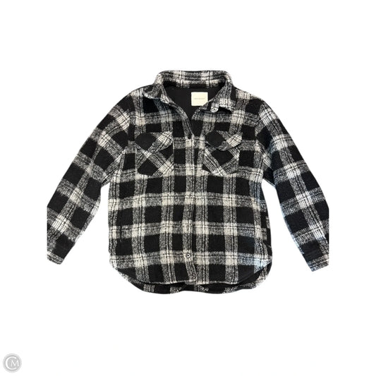 Jacket Shirt By Thread And Supply In Black & Grey, Size: L