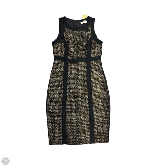 Dress Designer By Michael Kors In Black & Gold, Size: 2