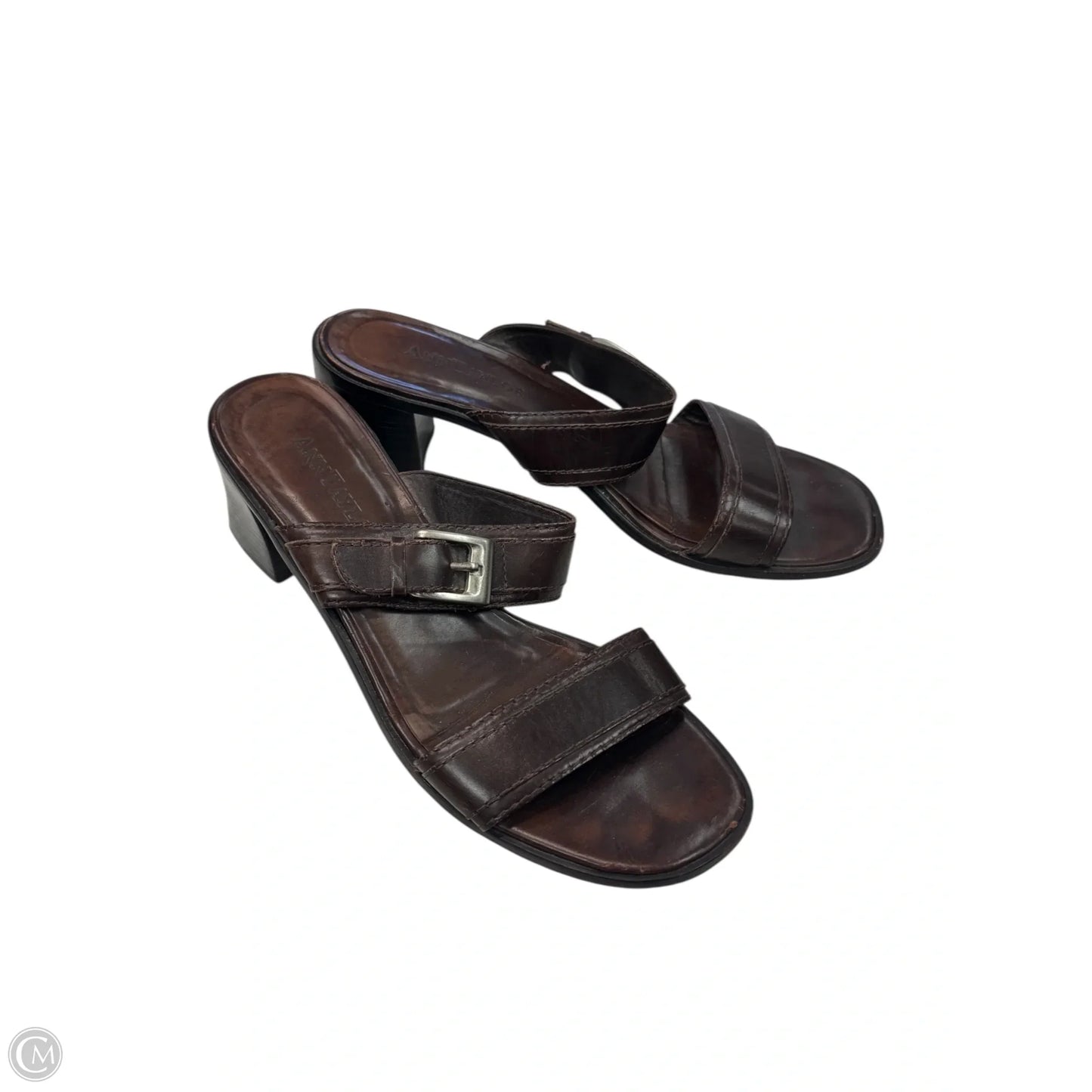 Sandals Heels Block By Ann Taylor In Brown, Size: 6.5