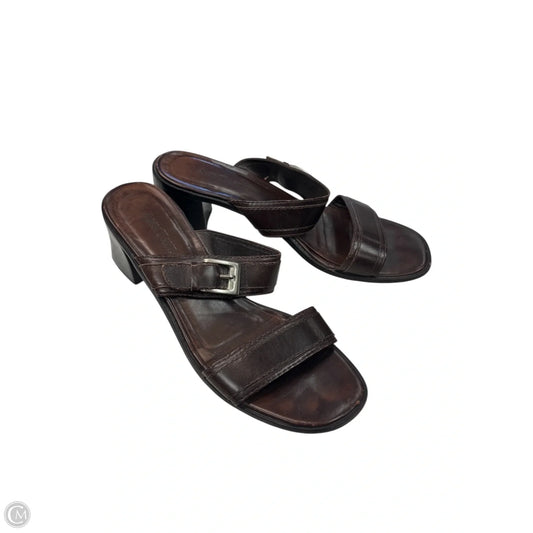 Sandals Heels Block By Ann Taylor In Brown, Size: 6.5