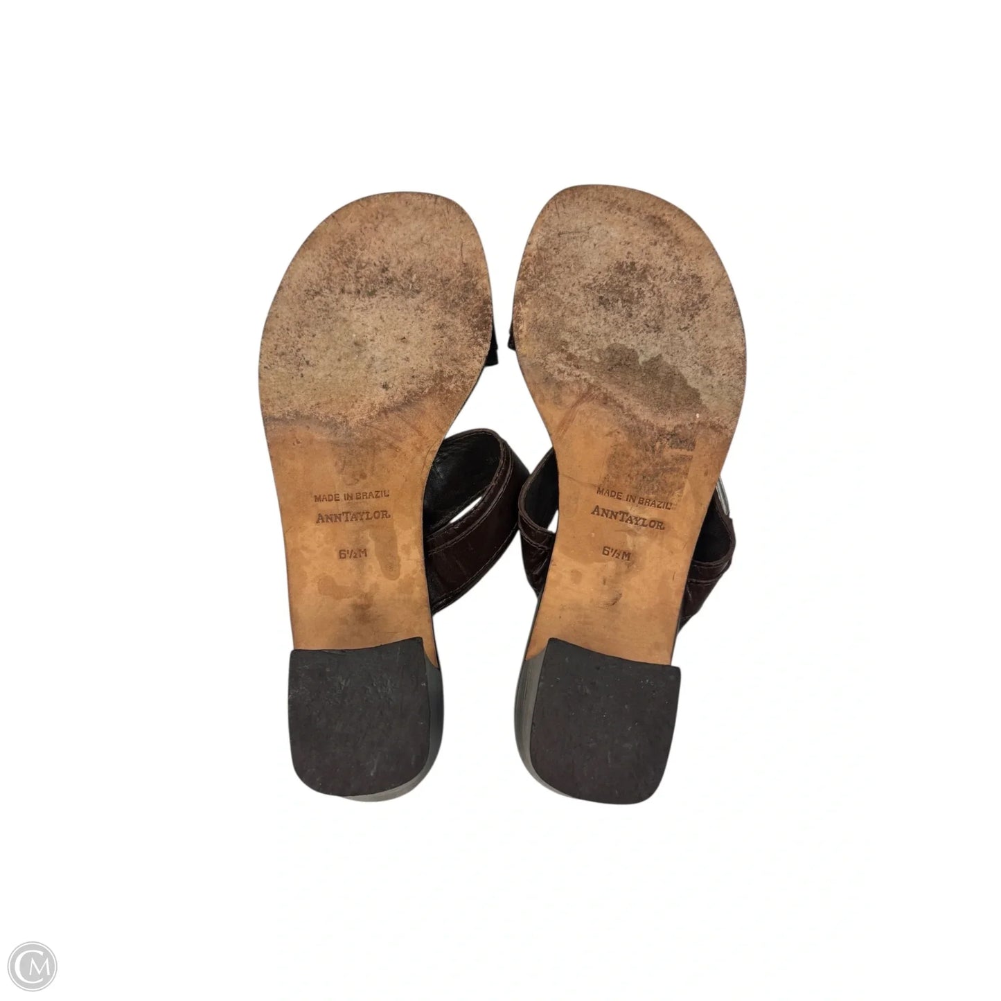 Sandals Heels Block By Ann Taylor In Brown, Size: 6.5