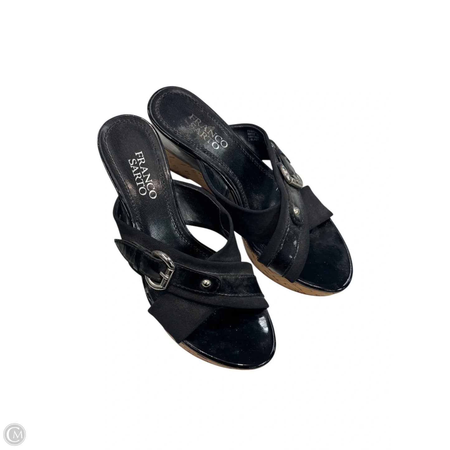 Sandals Heels Platform By Franco Sarto In Black, Size: 6.5