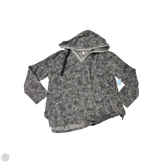 Sweatshirt Hoodie By Livi Active In Black & Grey, Size: 2x