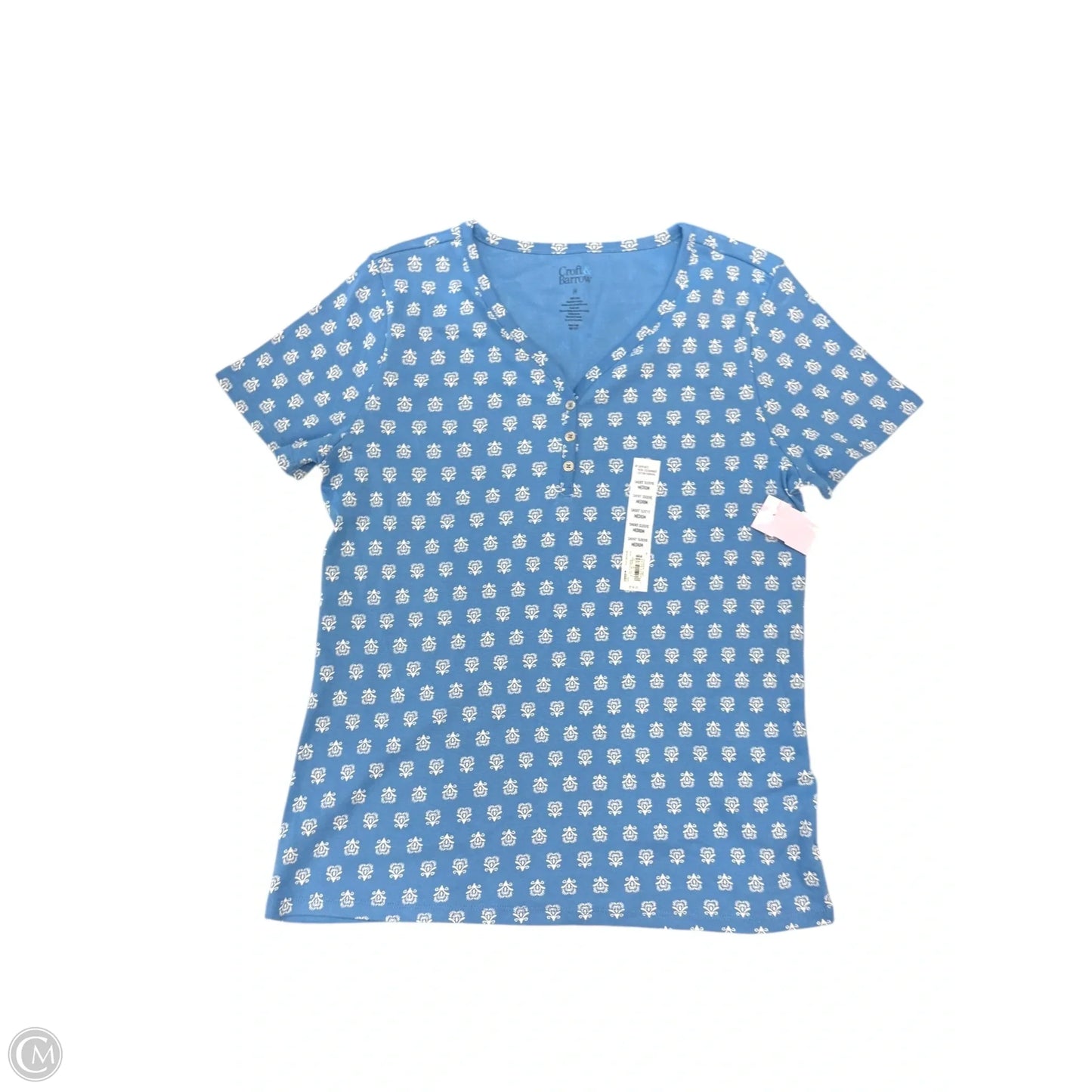 Top Short Sleeve By Croft And Barrow In Blue, Size: M