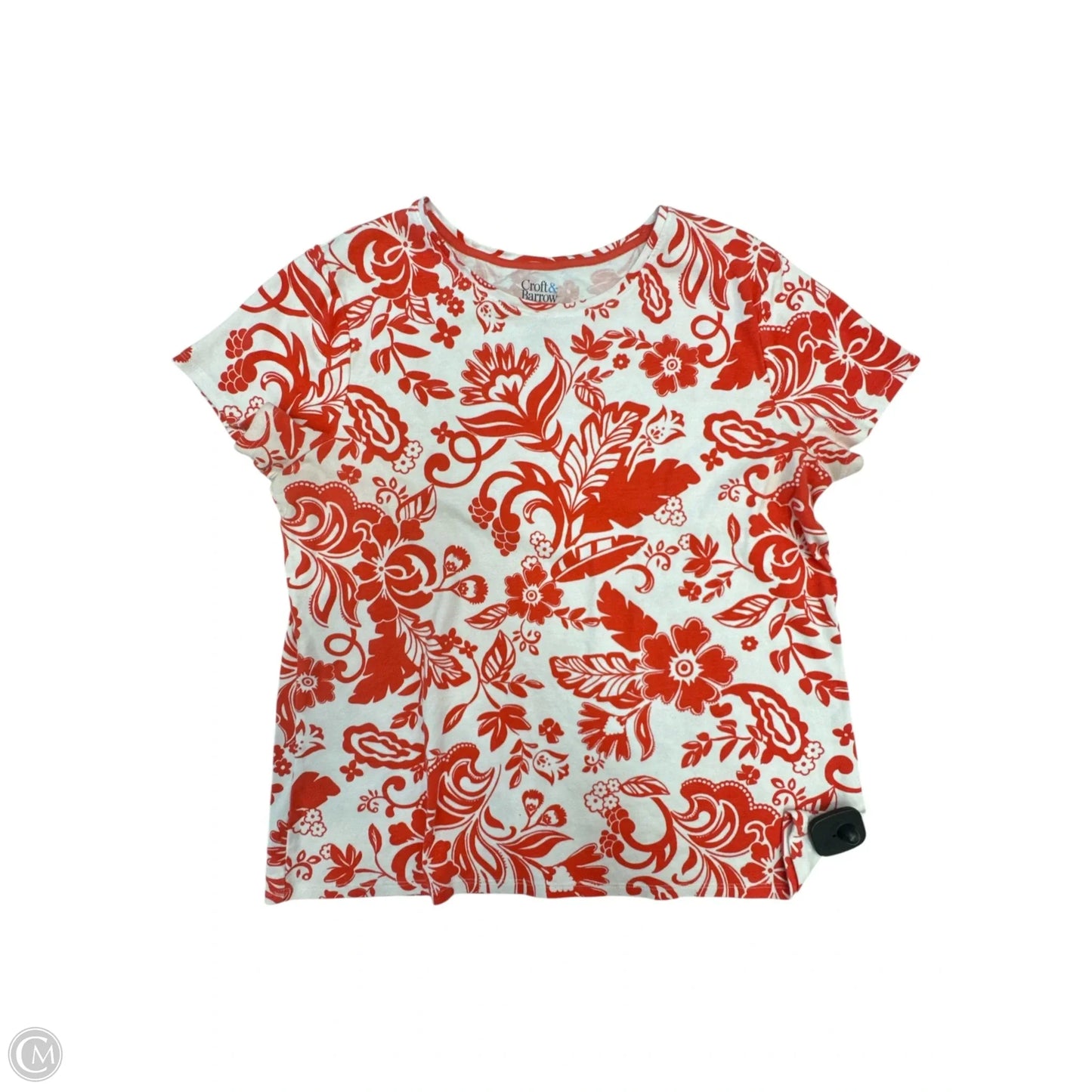 Top Short Sleeve By Croft And Barrow In Orange, Size: L