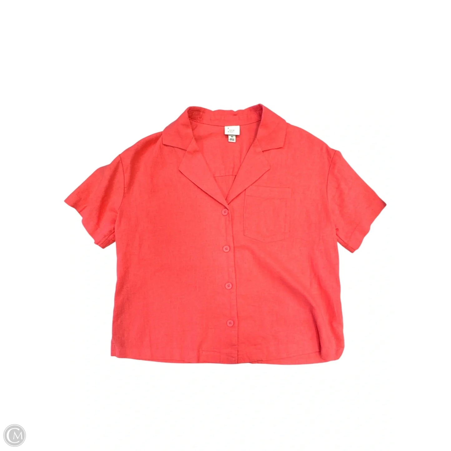 Top Short Sleeve By A New Day In Coral, Size: Xs